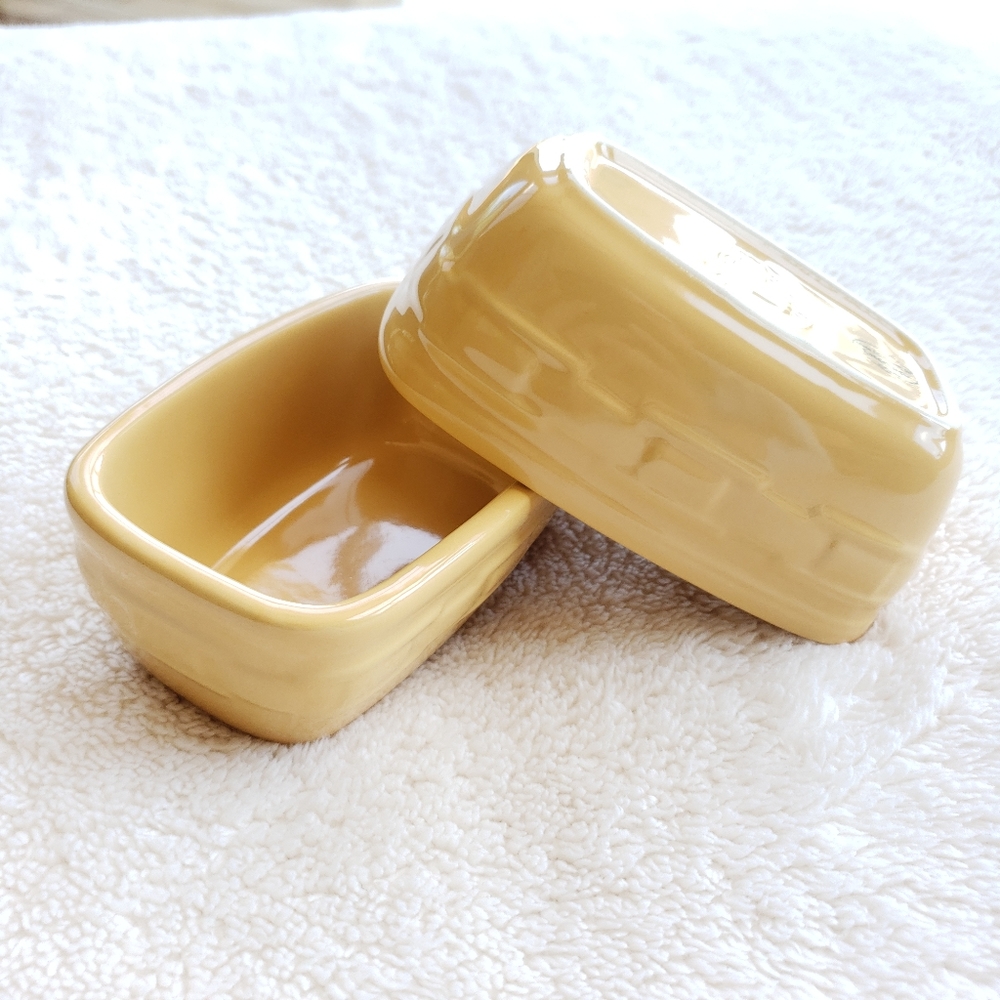 Longaberger Woven Traditions Yellow Snack Bowls